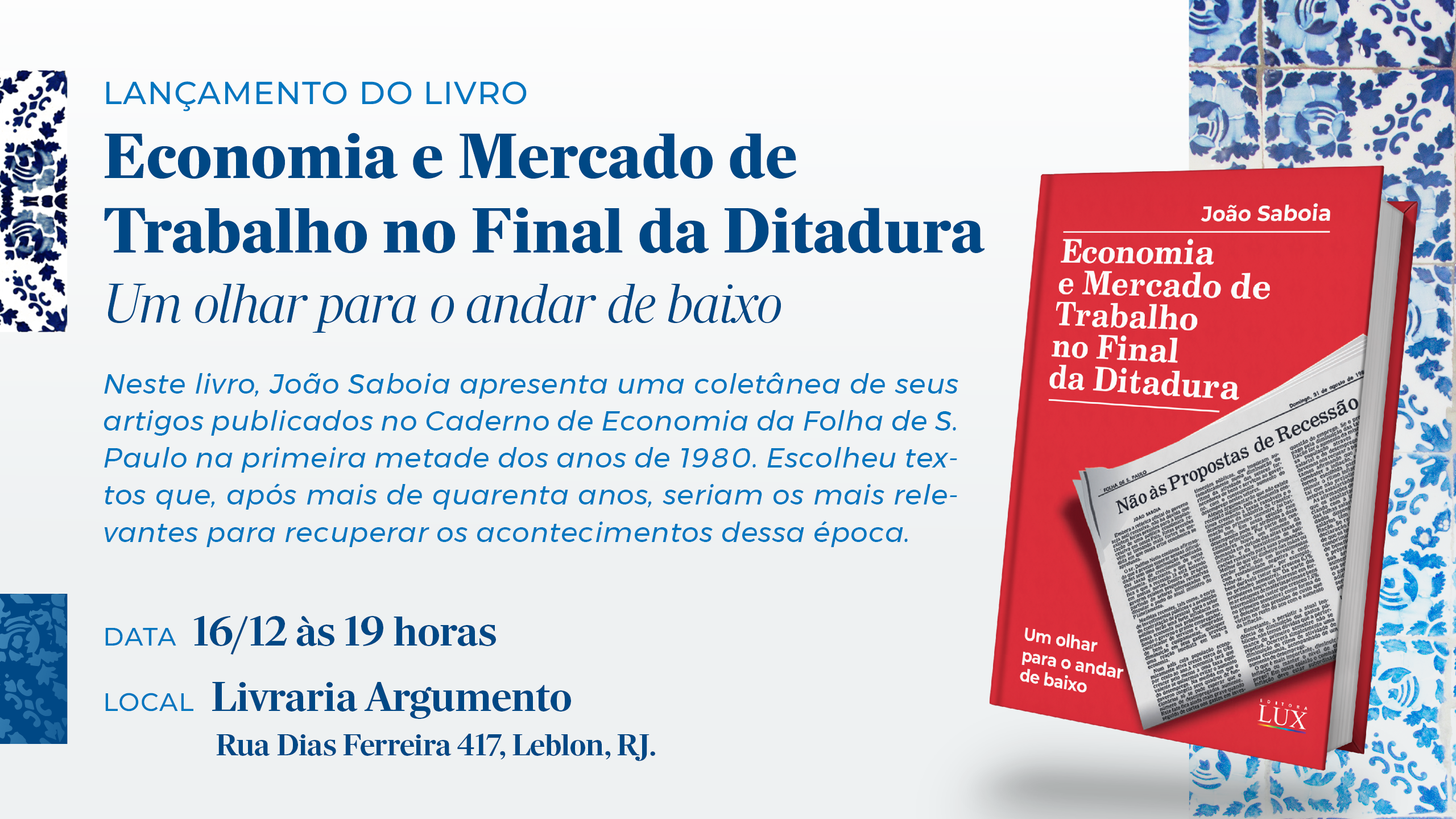 LANCAMENTO LIVRO SABOIA